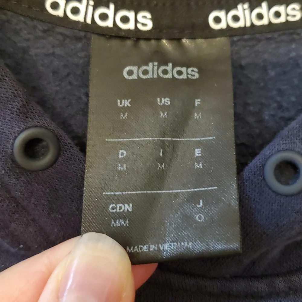 Adidas Men's Essentials 3-Stripes Pullover‎ Fleece Hoodie Navy Blue Size Medium